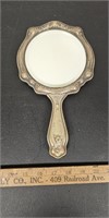 Beautiful German Silver Handheld Vanity Mirror