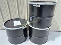 (3) Steel Half-Barrel Drums