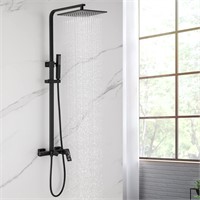 Matte Black Exposed Shower System