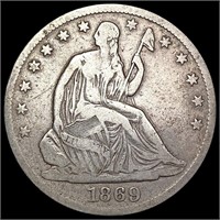 1869-S Seated Liberty Half Dollar NICELY