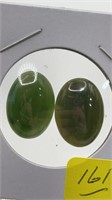 Pair of Genuine Dark Green Jade Stones