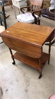 DROP LEAF WHEELING TEA CART