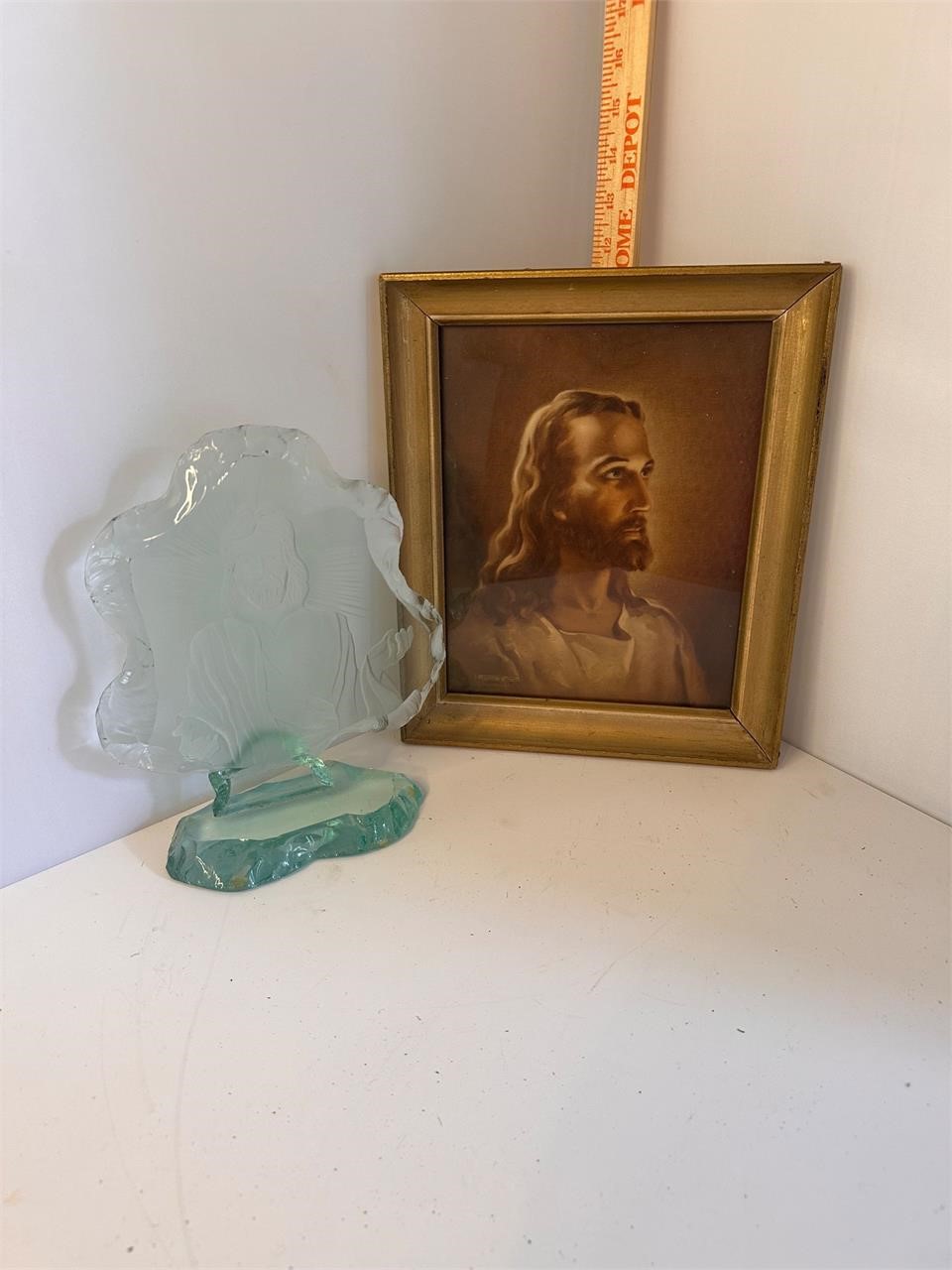 Framed Jesus Kriebel and Bates lithograph