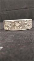 Chinese silver metal dragon bracelet