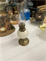 Vintage Mini Oil Lamp W/ Globe No Cracks Or