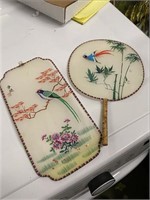 (2) Vintage Hand Painted Chinese Fans W/ Handle
