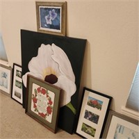 Lot of Floral Themed Art