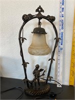 Art Nouveau Bronze Angel Lamp