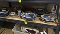 Blue And White Plates and Glassware