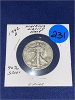 1942-D Walking Liberty Half Dollar 90% Silver