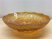 Orange Carnival Glass Bowl