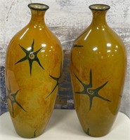 11 - PAIR OF MATCHING DECOR VASES 16"T