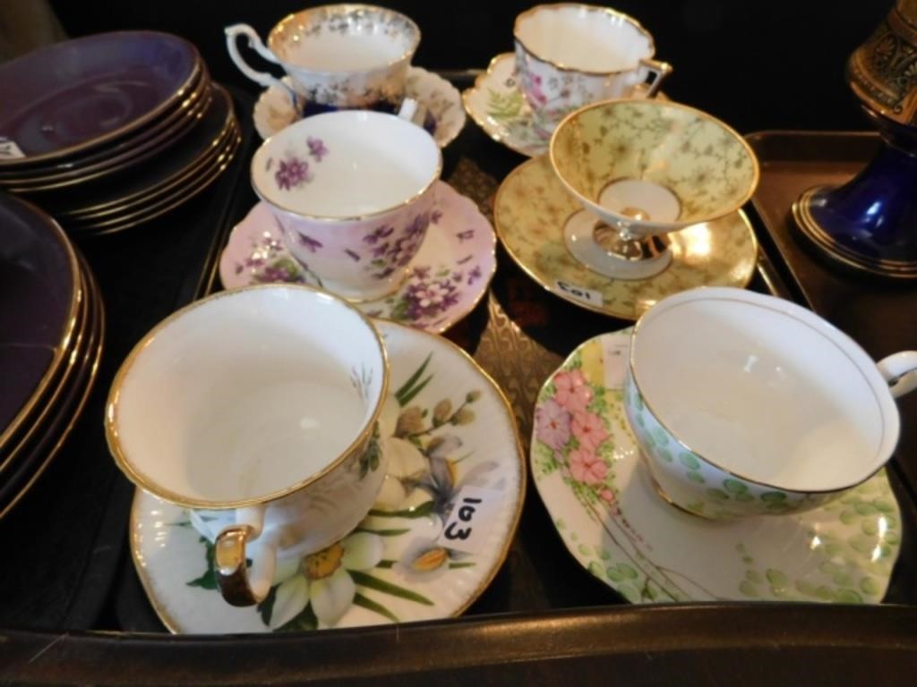 6 China Cups and Saucers