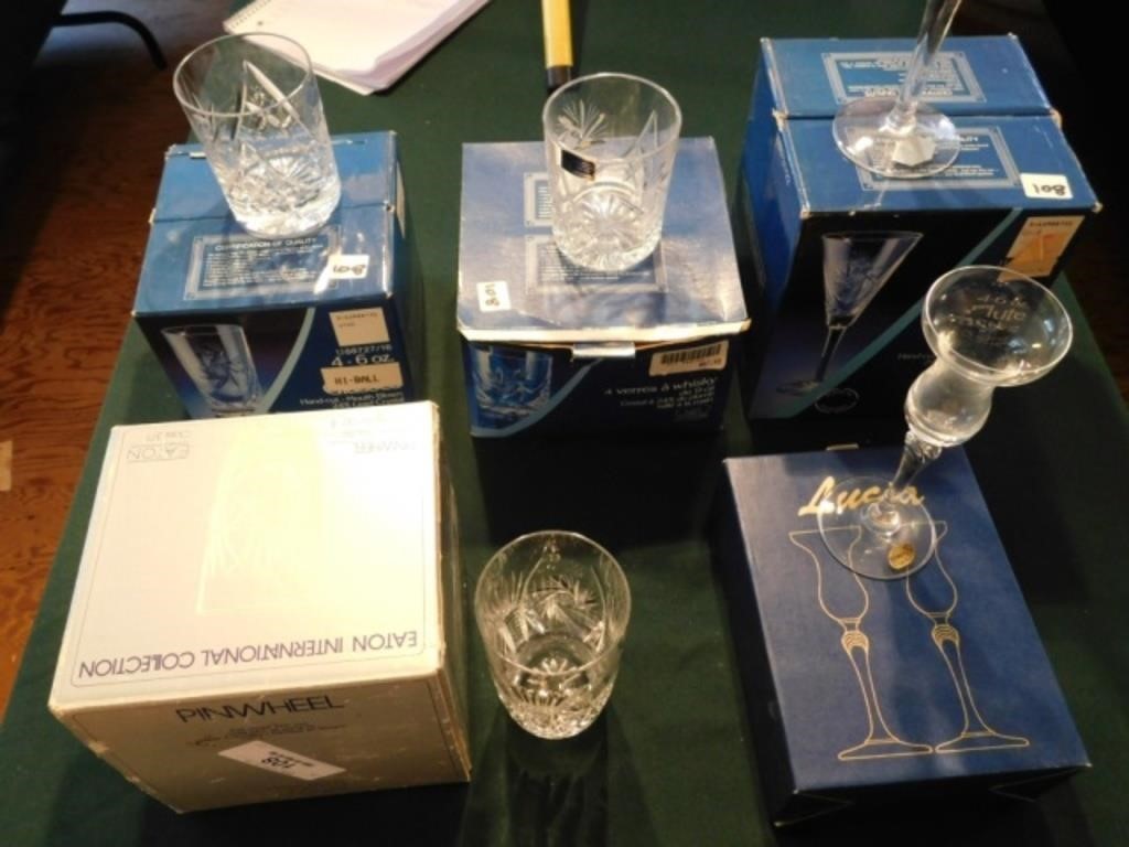 4 Boxes New Stemware - Pinwheel & new Candle Stand