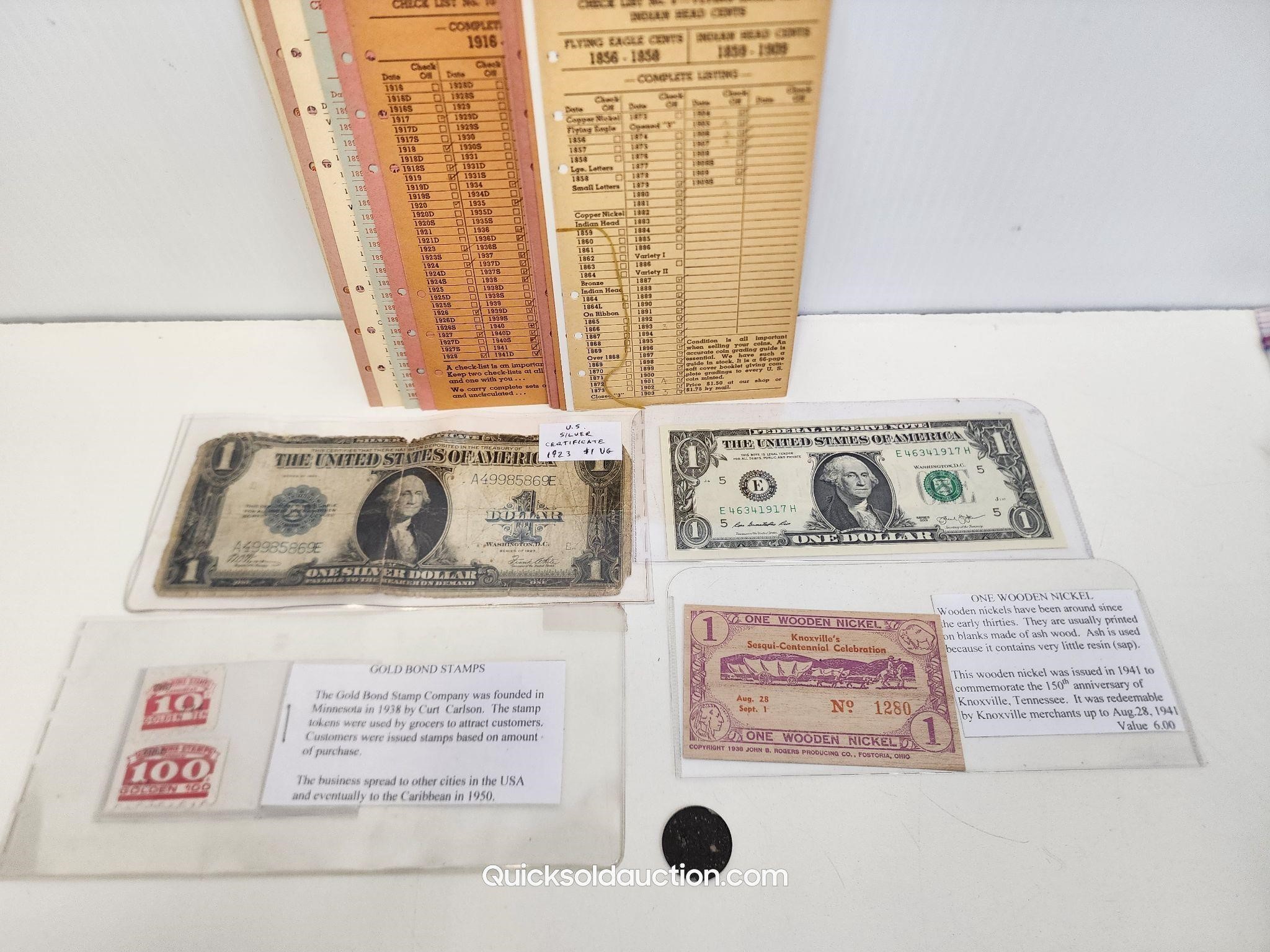 Coin Check Lists, 1923 US $1.00 Silver Certificate