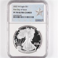 2022-W Proof Silver Eagle NGC PF70 UC FDOI