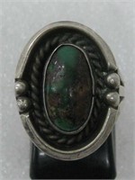 Sterling Silver Turquoise SW Ring Hallmarked JP