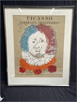 Framed Picasso screen print poster on paper