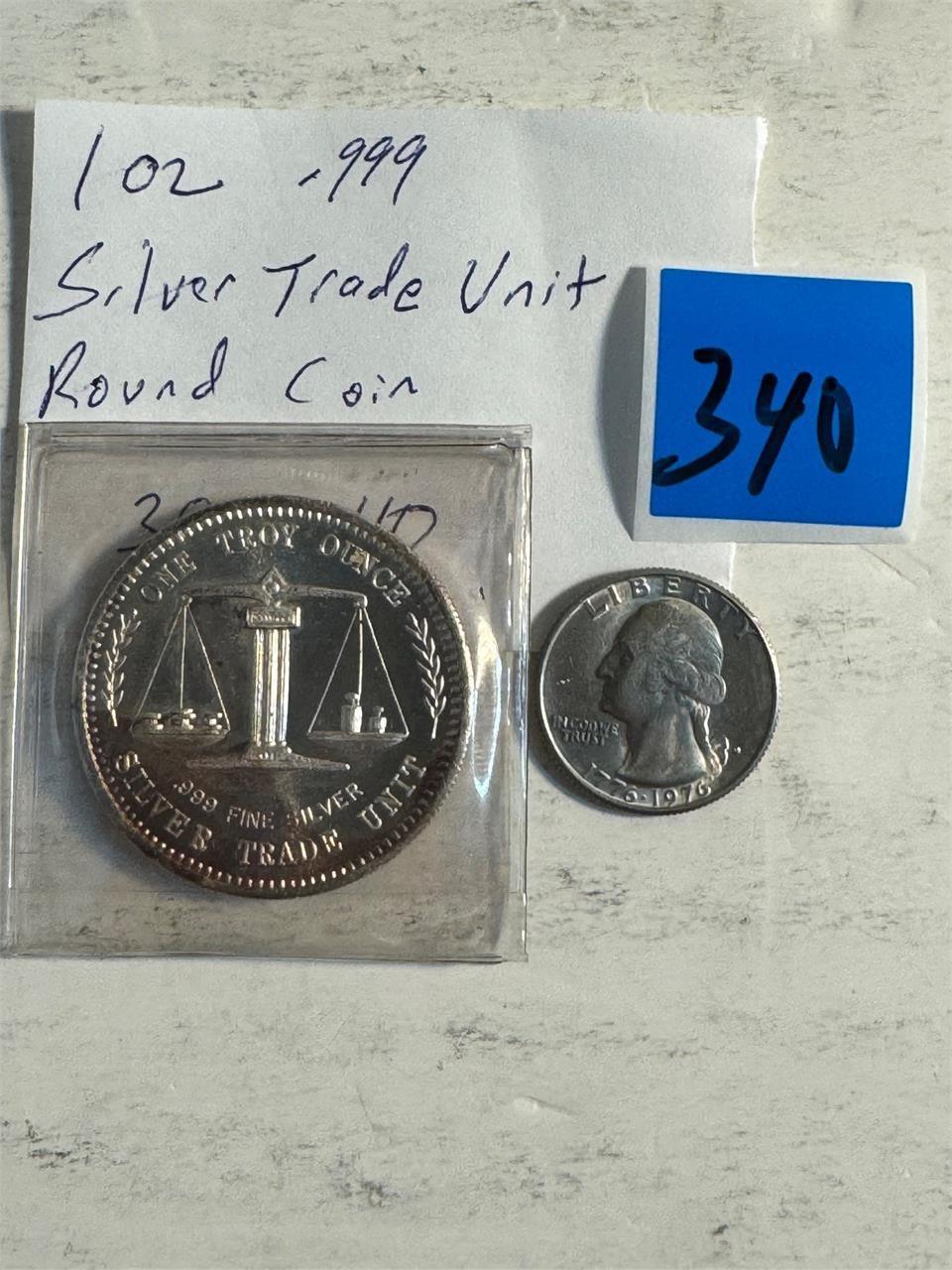 1 oz .999 Silver Trade Unit Rare / centennial .25