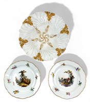 (3) Meissen Porcelain Plates