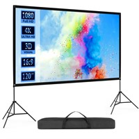 Projector Screen with Stand, Thickened 120 inch Po
