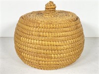 Small Handmade Coil Basket W/ Lid