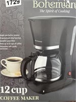 BOHEMIAN COFFEE MAKER RETAIL $20