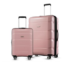 LUGGEX Pink Carry On Luggage with Spinner Wheels,