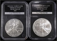 2005 & 2006 AMERICAN SILVER EAGLES PCS