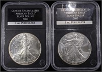 2000 & 2002 AMERICAN SILVER EAGLES PCS