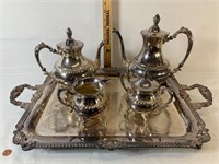 Sheridan Silver Co. Tea Set Silver On Copper