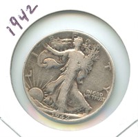 1942 Walking Liberty Silver Half Dollar