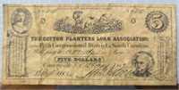 The cotton planters loan association $5 banknote