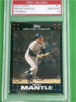 2007 Topps Mickey Mantle Yankees Graded Card