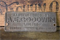 A.E Goodwin Cast Iron Plate