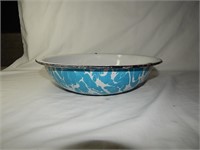 Antique Blue Swirl Graniteware Bowl / Wash pan