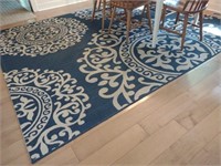 8 x 10 ft blue pattern rug