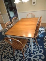 Wooden Table with 6 chairs.
 5 ft x 3 ft with