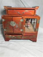 Asian Theme Musical Jewelry Cabinet Works
