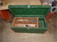 Wood Carpenter Box & contents