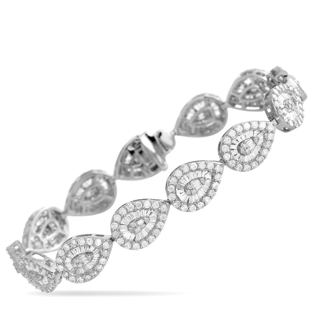 14K White Gold 6.05ct Diamond Bracelet