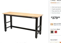 Husky Ready-to-Assemble 6 ft. Workbench in Black