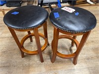 2 Padded Swivel Stools 23"H-As Is