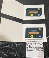 2 - $50.00 Gift Cards to Birmingham's Game Room.