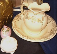 Ceramic Pitcher & Bowl, Porcelain Trinket Boxes