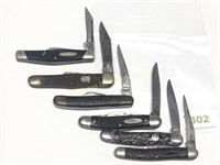 Lot of Six Well Used Pocket Knives