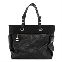 CHANEL Black Quilted Large Tote Handbag