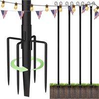 addlon 4 Pack 10FT String Light Poles for Outside