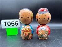 Japanese Kokeshi bobbly head Dolls