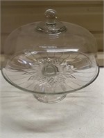 Vintage Glass Cake Stand & Cover
